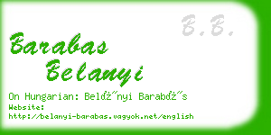 barabas belanyi business card